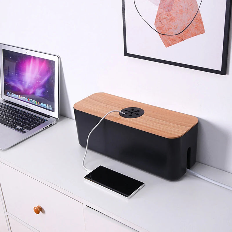 Houten kabel opbergdoos Power Line opbergdoos Stofdichte oplader Socket Organizer Wire Case Home Kabelhaspel Organizer2025-09-06 17:23:40