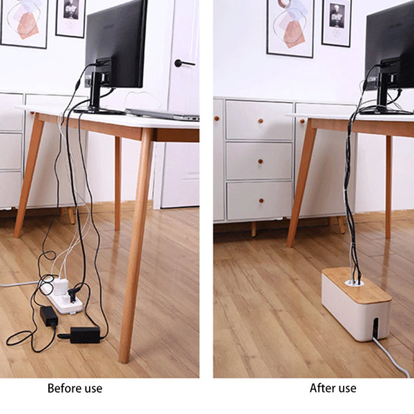 Houten kabel opbergdoos Power Line opbergdoos Stofdichte oplader Socket Organizer Wire Case Home Kabelhaspel Organizer2025-09-06 17:23:40