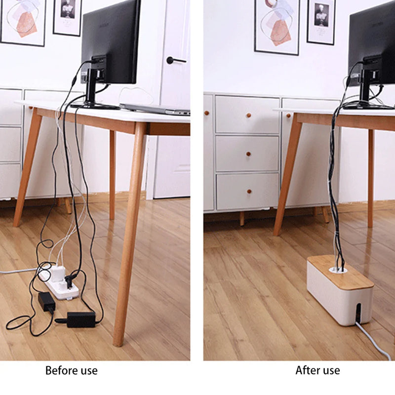 Houten kabel opbergdoos Power Line opbergdoos Stofdichte oplader Socket Organizer Wire Case Home Kabelhaspel Organizer2025-09-06 17:23:40